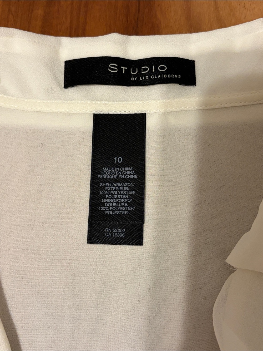 90s White Ruffle V-Neck Sheer Button Up Blouse. Ruffle Top. - Picture 7 of 9